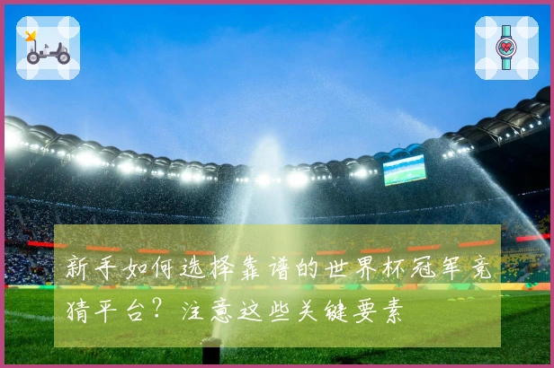 新手如何选择靠谱的世界杯冠军竞猜平台？注意这些关键要素